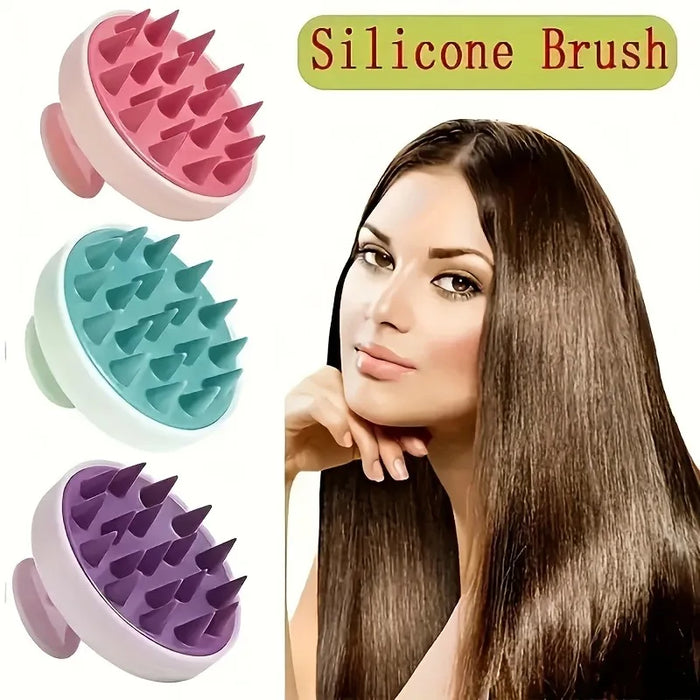 Silicone Head Scalp Massage Comb Hair Washing Brush Soft Scalp