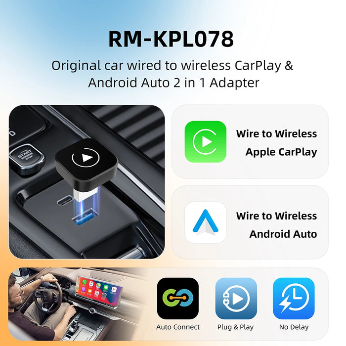 2in1 Wireless CarPlay Dongle Wireless
