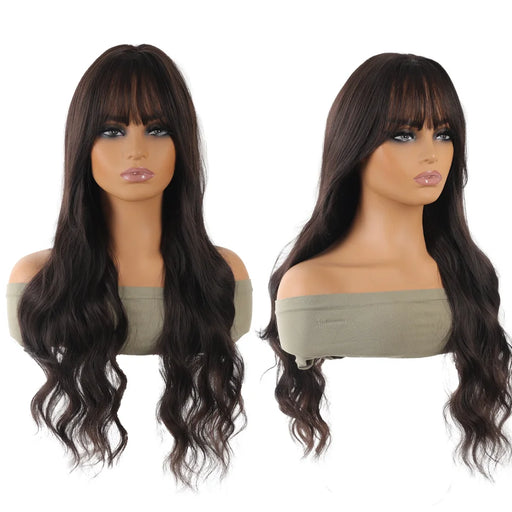 Synthetic wig linen long straight hair