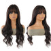 Synthetic wig linen long straight hair