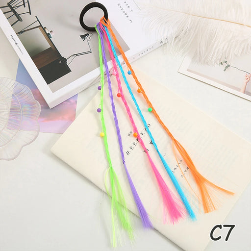 Synthetic Kids Colorful Wig Ponytail