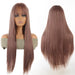 Synthetic wig linen long straight hair