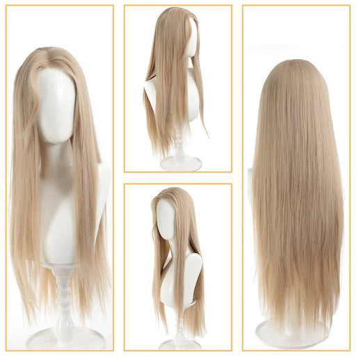 Synthetic wig linen long straight hair