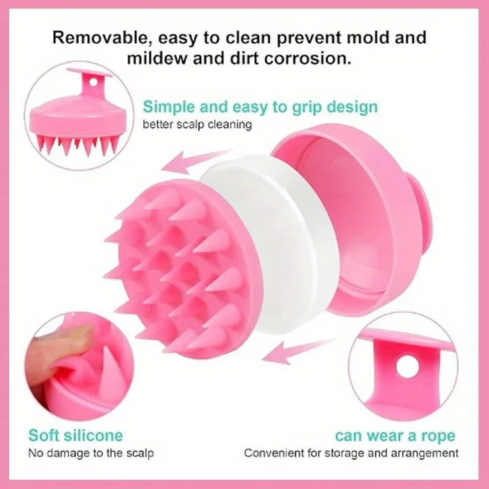 Silicone Head Scalp Massage Comb Hair Washing Brush Soft Scalp