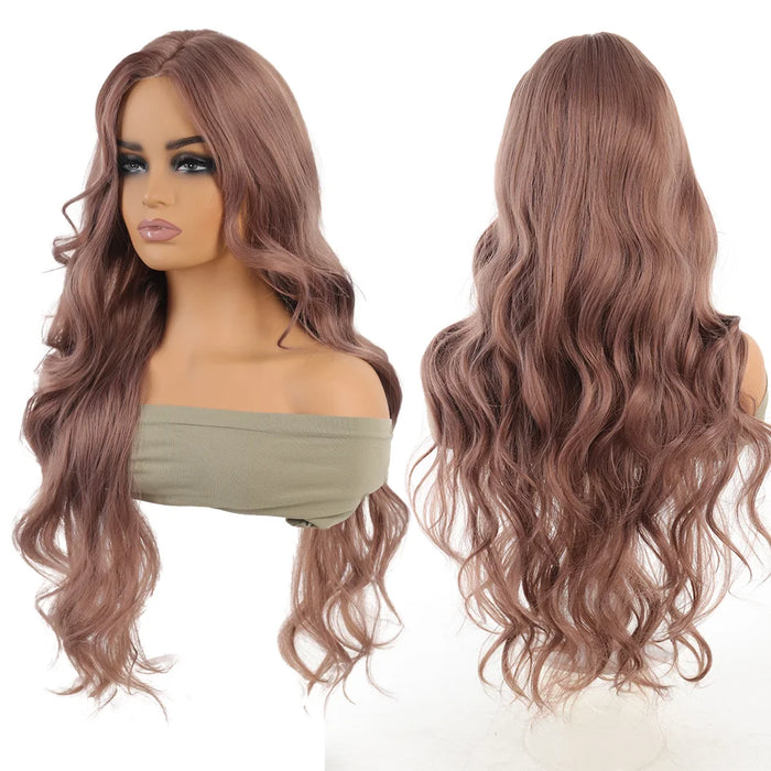 Synthetic wig linen long straight hair