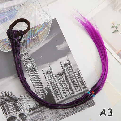 Synthetic Kids Colorful Wig Ponytail