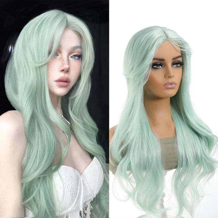 Synthetic wig linen long straight hair