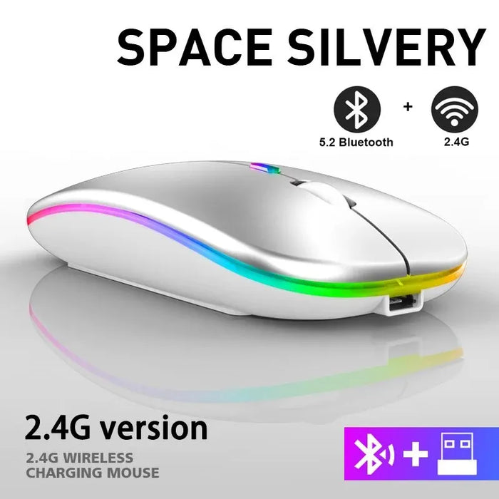 Wireless Mouse RGB Rechargeable Bluetooth
