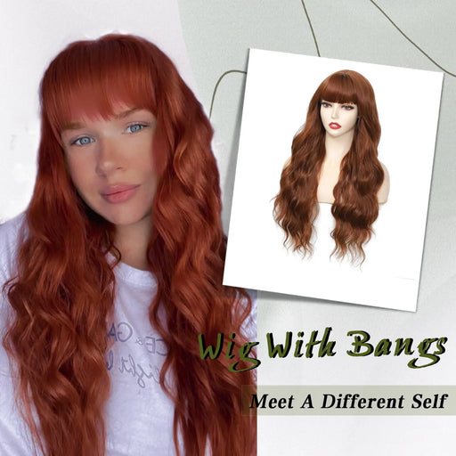 Big wavy light brown synthetic wig