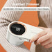 Electric lint remover and hairball trimmer with six-blade design and LED display for quick ball removal and USB charging.