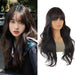 Synthetic wig linen long straight hair