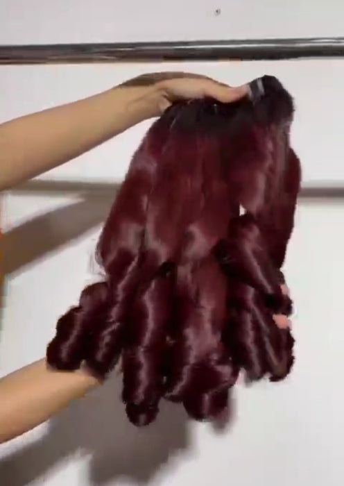 Highlights wine/black hair extension bundle (100g/bundle)