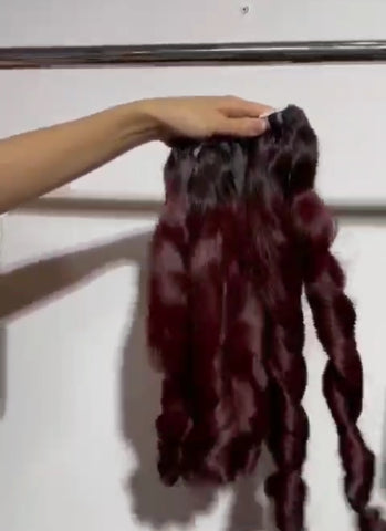 Highlights wine/black hair extension bundle (100g/bundle)